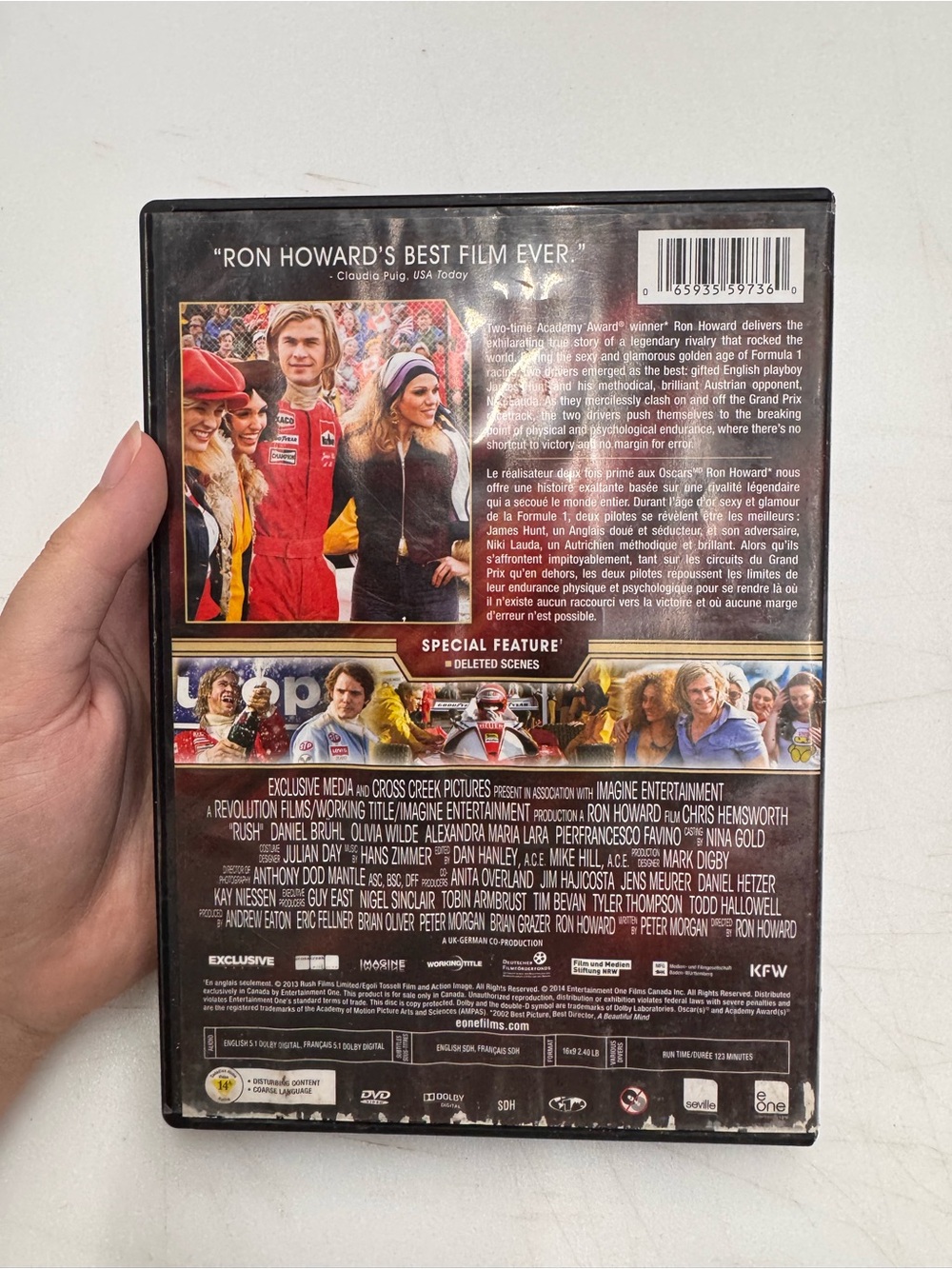 Rush (DVD, 2013) Disc Tested Working - Picture 2 of 3